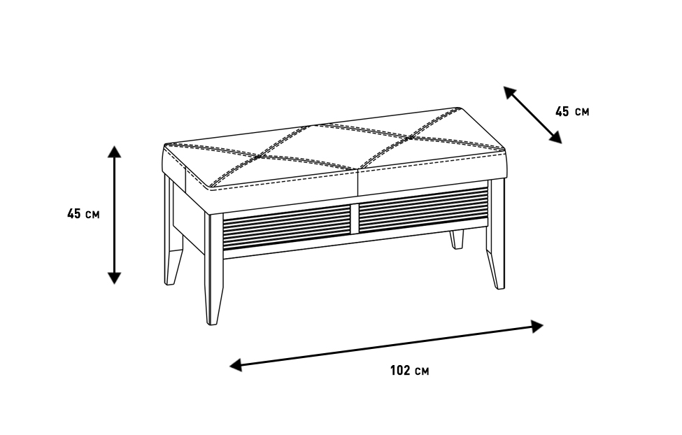 Банкетки - изображение №4 "Банкетка Кантри"  на www.Angstrem-mebel.ru